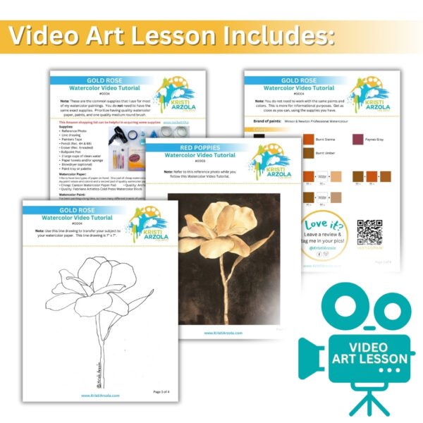 Gold Rose Video Art Lesson - Image 4
