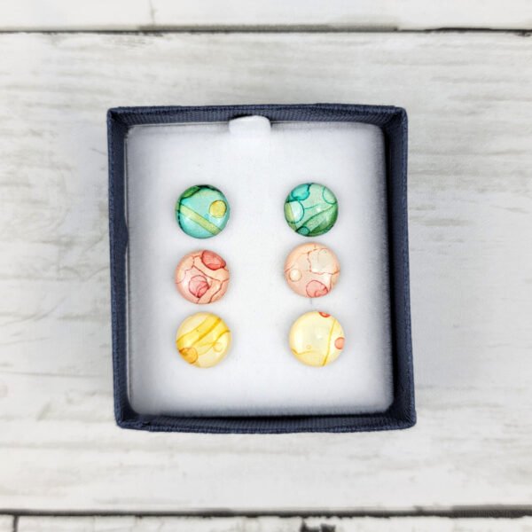 "Set #11" Hand Painted Stud Earrings - Image 3