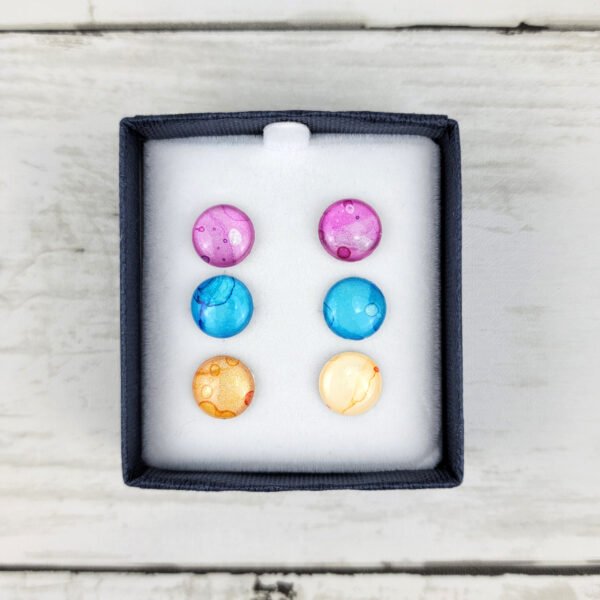 "Set #12" Hand Painted Stud Earrings - Image 3