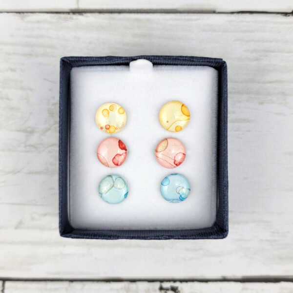 "Set #13" Hand Painted Stud Earrings - Image 3