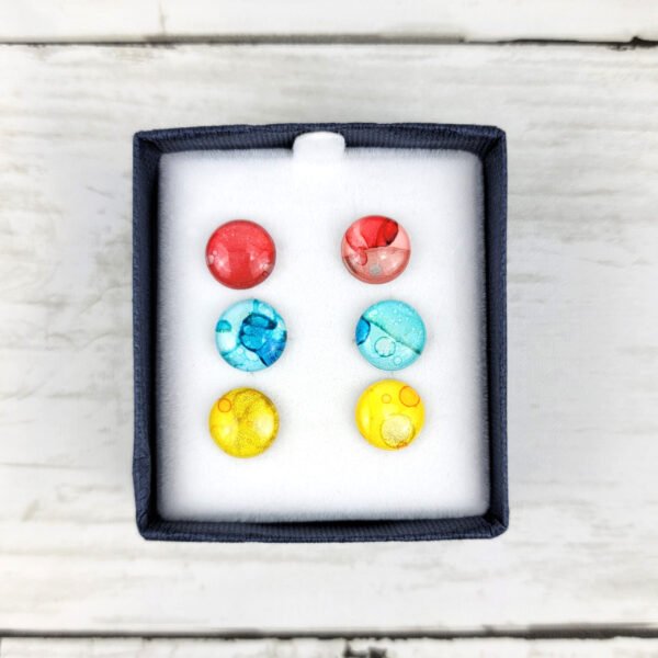 "Set #18" Hand Painted Stud Earrings - Image 3