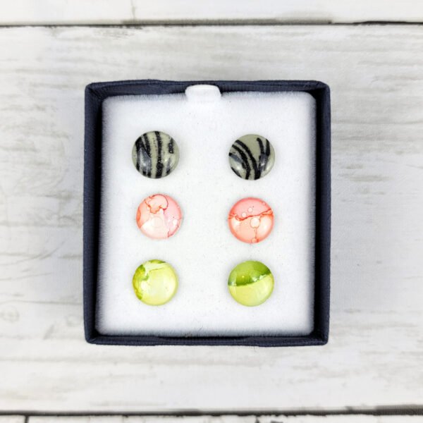 "Set #20" Hand Painted Stud Earrings - Image 3