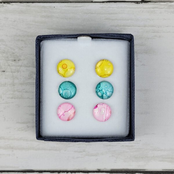 "Set #4" Hand Painted Stud Earrings - Image 3
