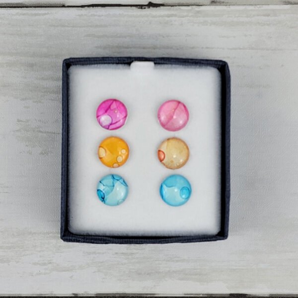 "Set #6" Hand Painted Stud Earrings - Image 3