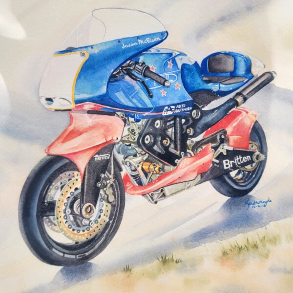 "Britten" Motorcycle Art Print - Image 3