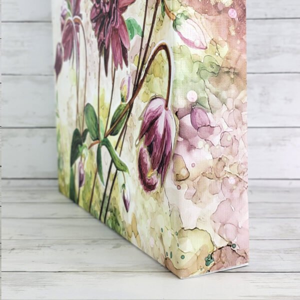 "Maroon Blooms" Faux Canvas Art Print - Image 2