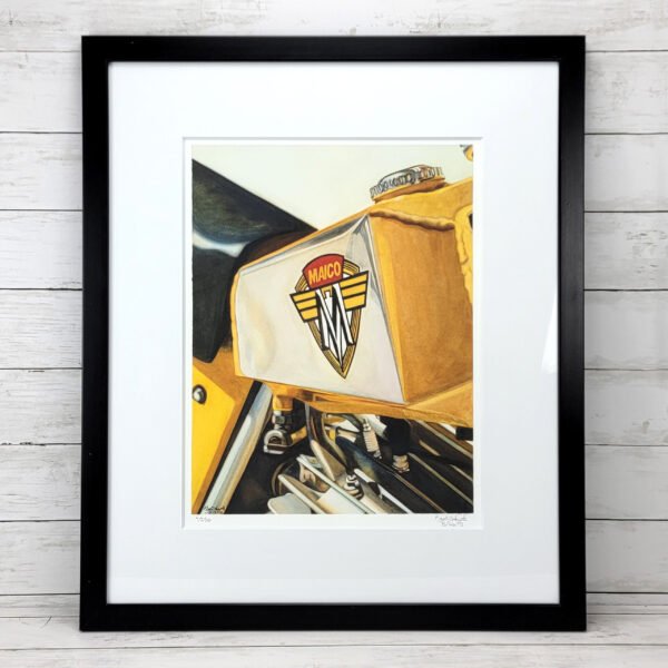 "'70s Maico Motorcycle" Framed Print