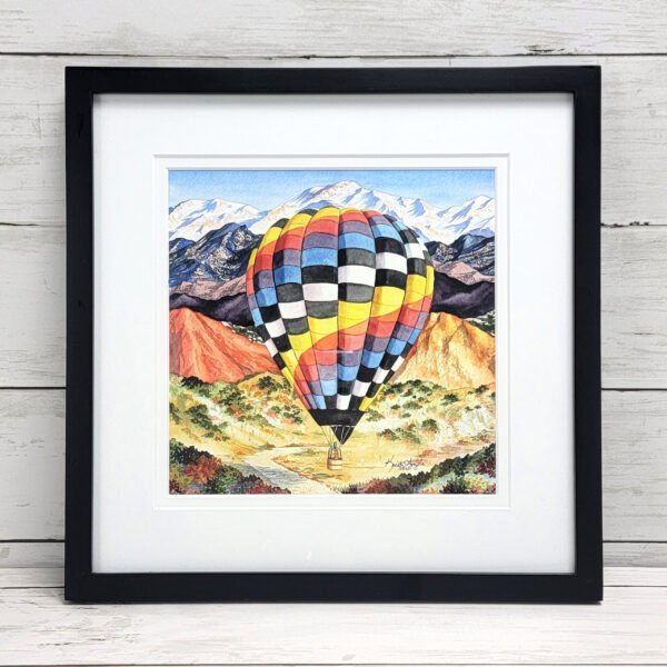 "Checkered Balloon" Framed Print