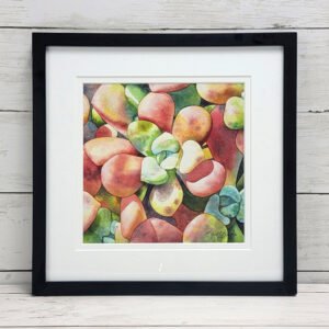 "Crimson & Jade" Framed Print