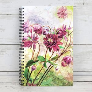 "Maroon Blooms" Spiral Notebook