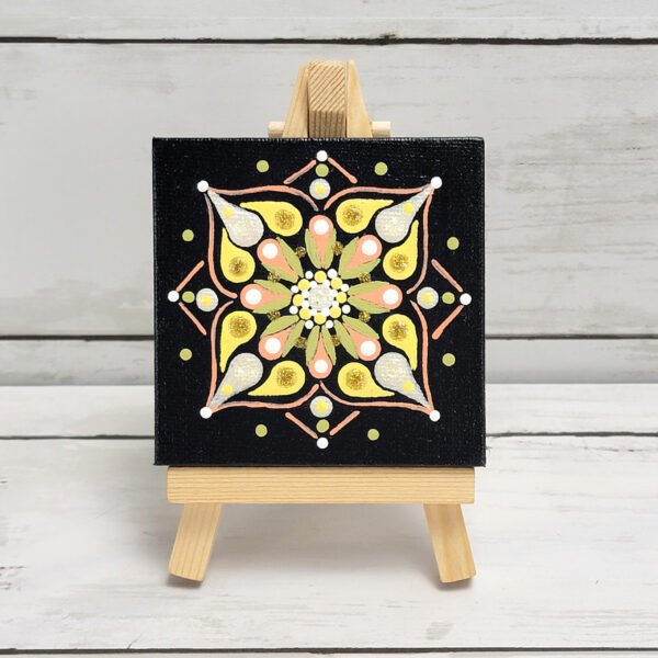 "Solar Harmony" Mini Mandala Painting