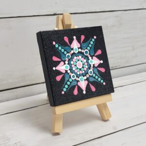 "Teal Bliss" Mini Mandala Painting - Image 3