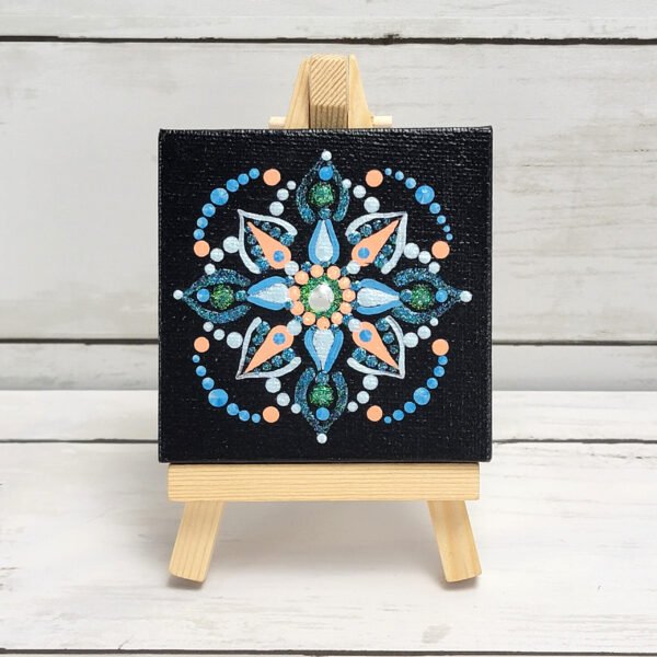 "Coral Sky" Mini Mandala Painting