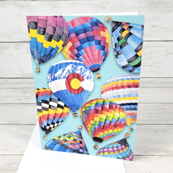 "Hot Air Balloons" Single Notecard