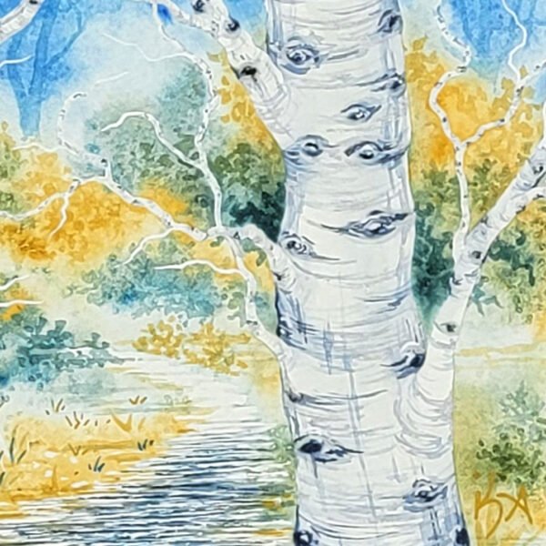 "Aspen Grove 2" Original Watercolor Painting - Image 2