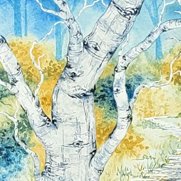 "Aspen Grove 3" Original Watercolor Painting - Image 2
