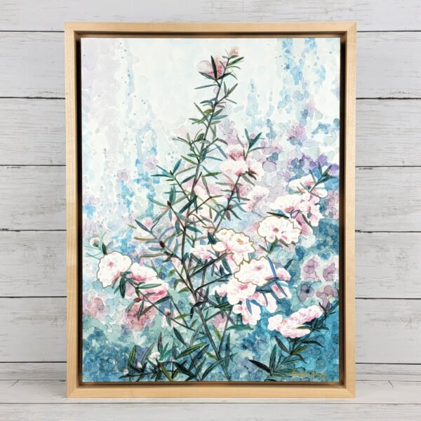 "Flowering Pink Bush" Original Alcohol Ink Painting