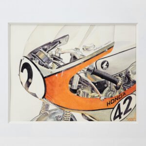 "1963 Honda CR93" Original Watercolor Painting - Image 3