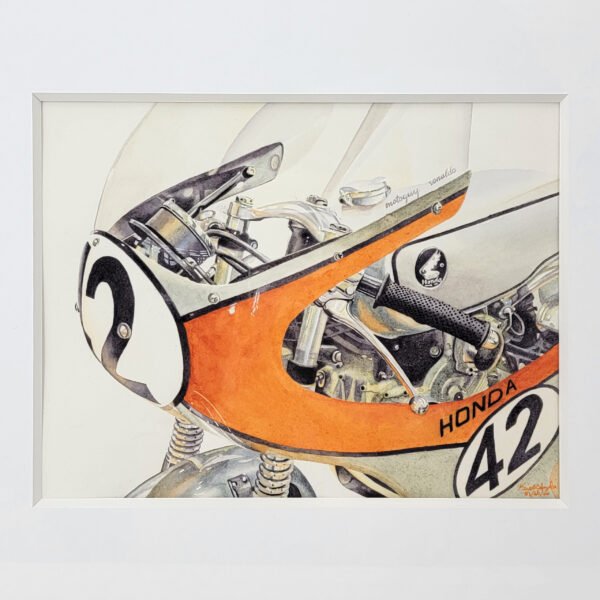 "1963 Honda CR93" Original Watercolor Painting - Image 3