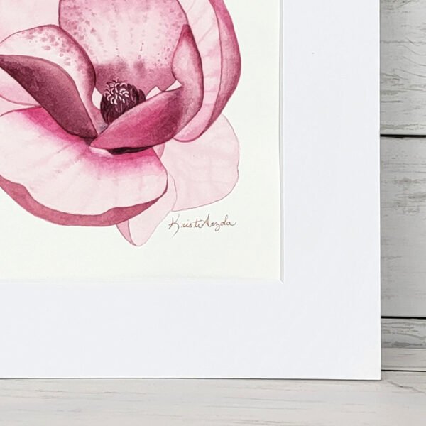 "Pink Magnolia" Original Watercolor Painting - Image 2