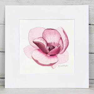 "Pink Magnolia" Original Watercolor Painting