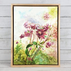 "Maroon Blooms" Original Alcohol Ink Painting