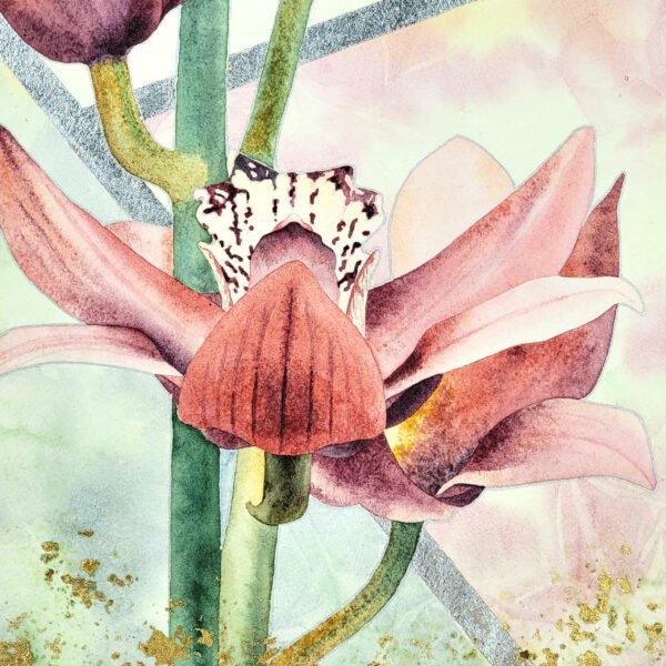 "Orchid" Original Watercolor Painting - Image 2