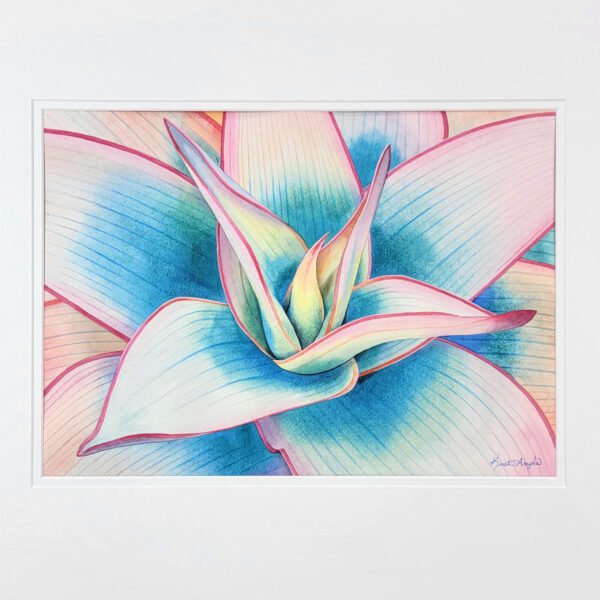 "Pink Agave" Original Watercolor Painting - Image 3