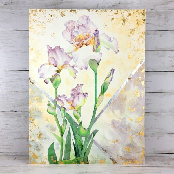 "Pink Iris" Original Watercolor Painting