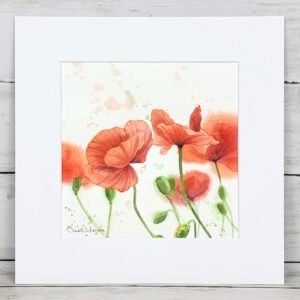 "Red Poppies" Original Watercolor Painting