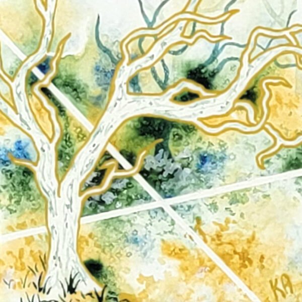 "Tree of Imagination 5" Original Watercolor Painting - Image 2