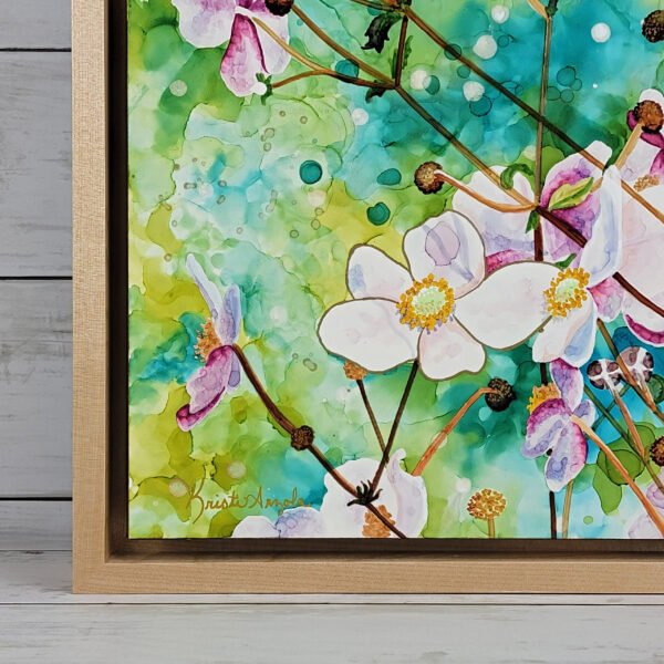 "Vibrant Wildflowers" Original Alcohol Ink Painting - Image 3