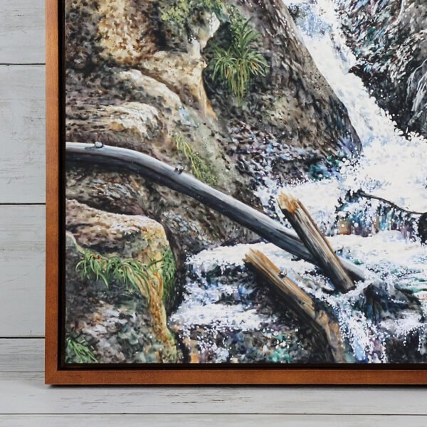 "Waterfall at Sunset" Original Watercolor Painting - Image 2