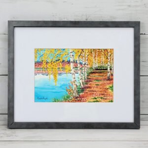 "Fall Aspens" Original Alcohol Ink Painting