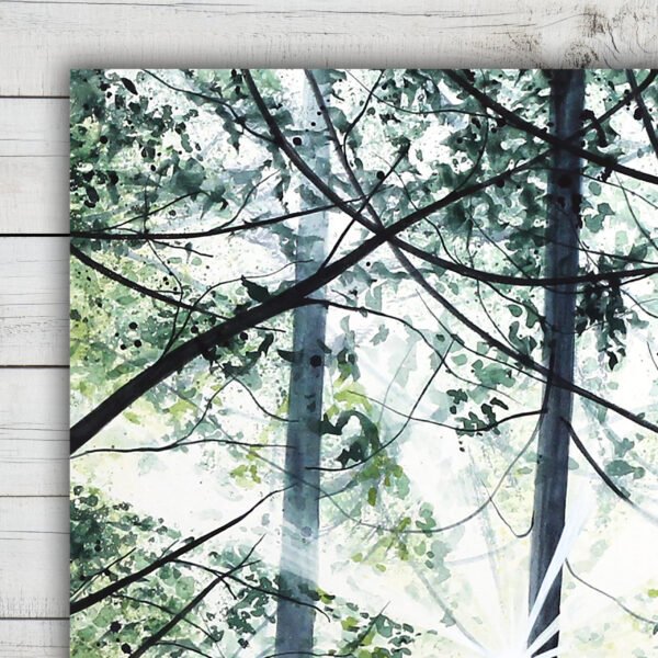 "Green Forest" Original Watercolor Painting - Image 2