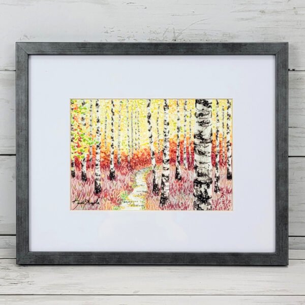 "Pink Aspens" Original Alcohol Ink Painting