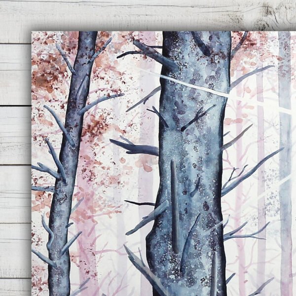 "Pink Wildwood" Original Watercolor Painting - Image 2