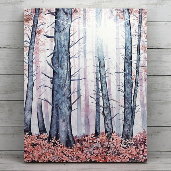 "Pink Wildwood" Original Watercolor Painting