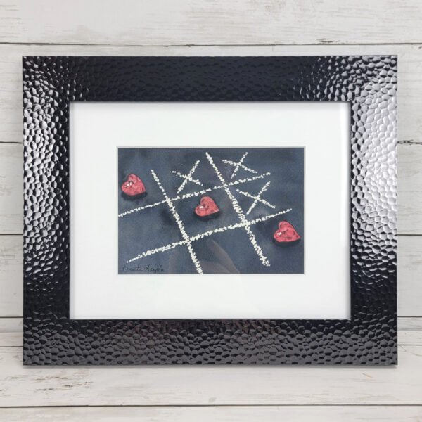 "Heart TicTacToe" Original Watercolor Painting