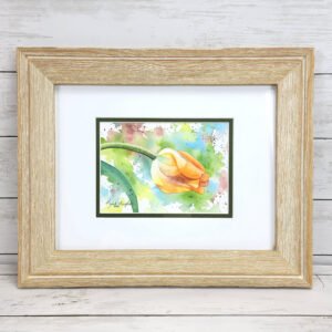 "Orange Tulip" Original Watercolor Painting