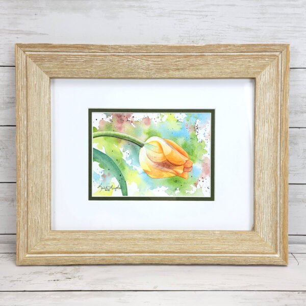 "Orange Tulip" Original Watercolor Painting