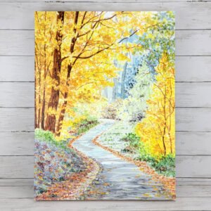 "Yellow Maple" Original Alcohol Ink Painting