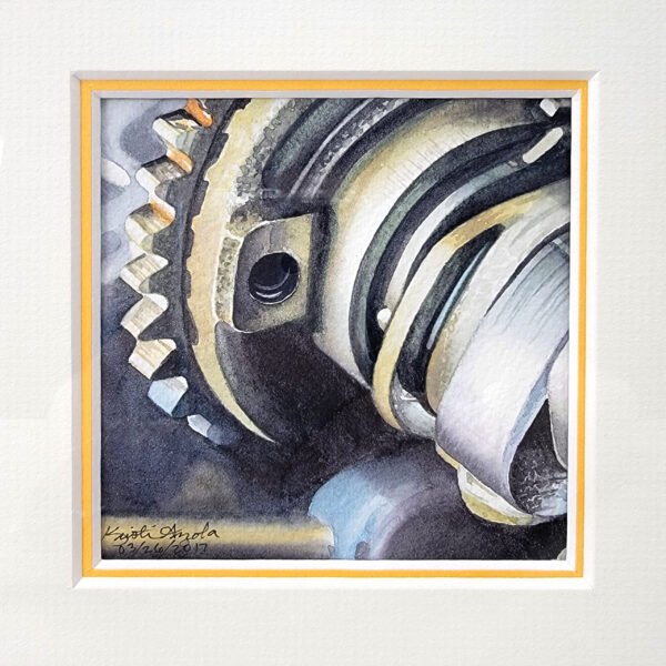 "Camshaft" Mini Moto Original Watercolor Painting - Image 3