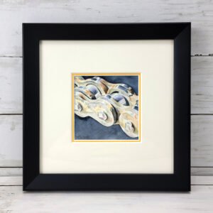 "Chain Links" Mini Moto Original Watercolor Painting