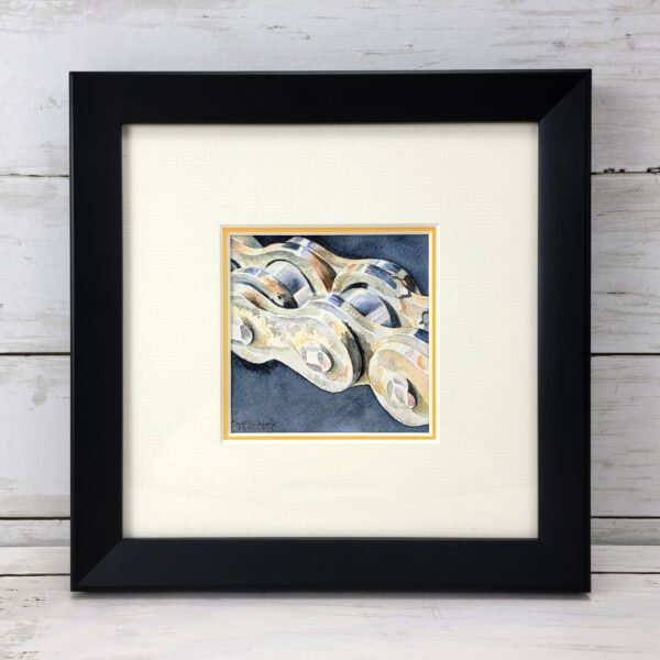 "Chain Links" Mini Moto Original Watercolor Painting