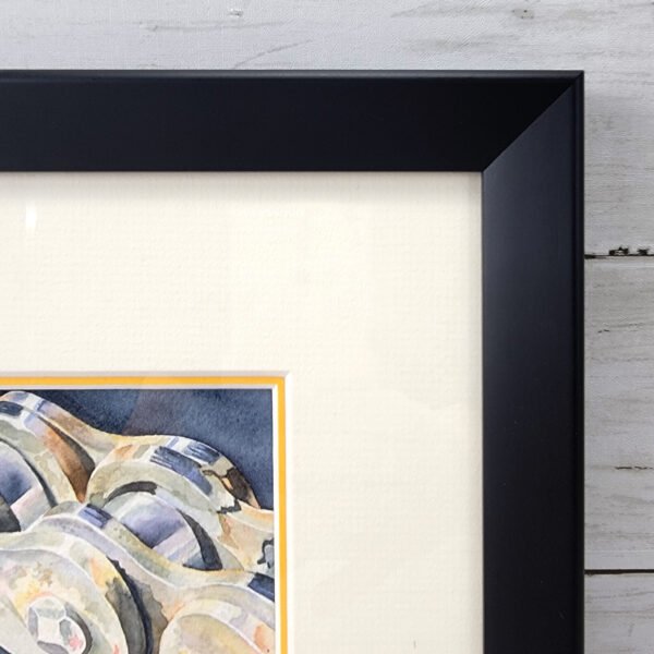"Chain Links" Mini Moto Original Watercolor Painting - Image 2