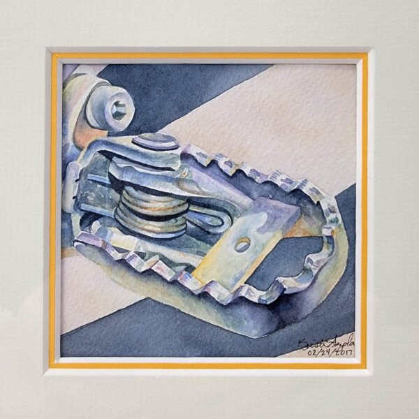 "Footpeg" Mini Moto Original Watercolor Painting - Image 3