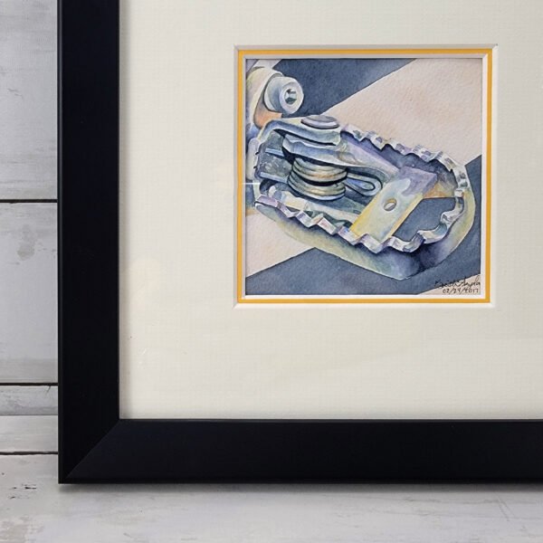 "Footpeg" Mini Moto Original Watercolor Painting - Image 2