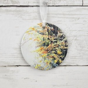 "Fall Sunrays" 3 inch Ceramic Art Ornament