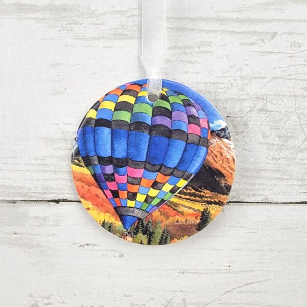 "Blue Balloon" 3 inch Ceramic Art Ornament
